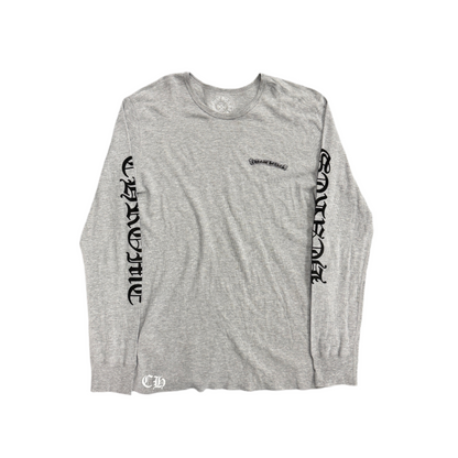 Chrome Hearts Scroll Logo Long Sleeve Thermal T-Shirt Grey