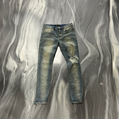 Purple Brand P002 Ripped Vintage Wash Blue Jeans