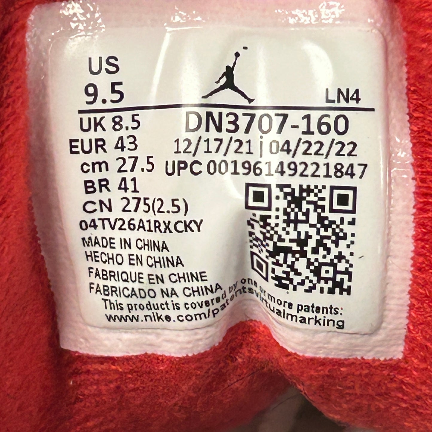 Jordan 3 Retro Fire Red (2022)(USED)