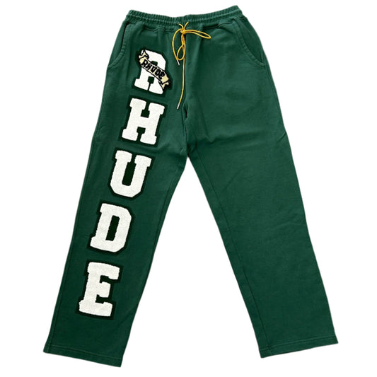 Rhude Chenille Patch Sweatpants Green