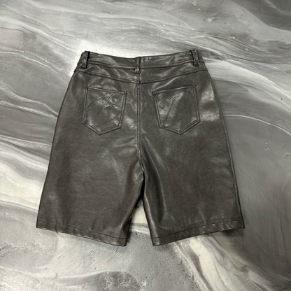 Bottega Desires Leather Shorts Grey