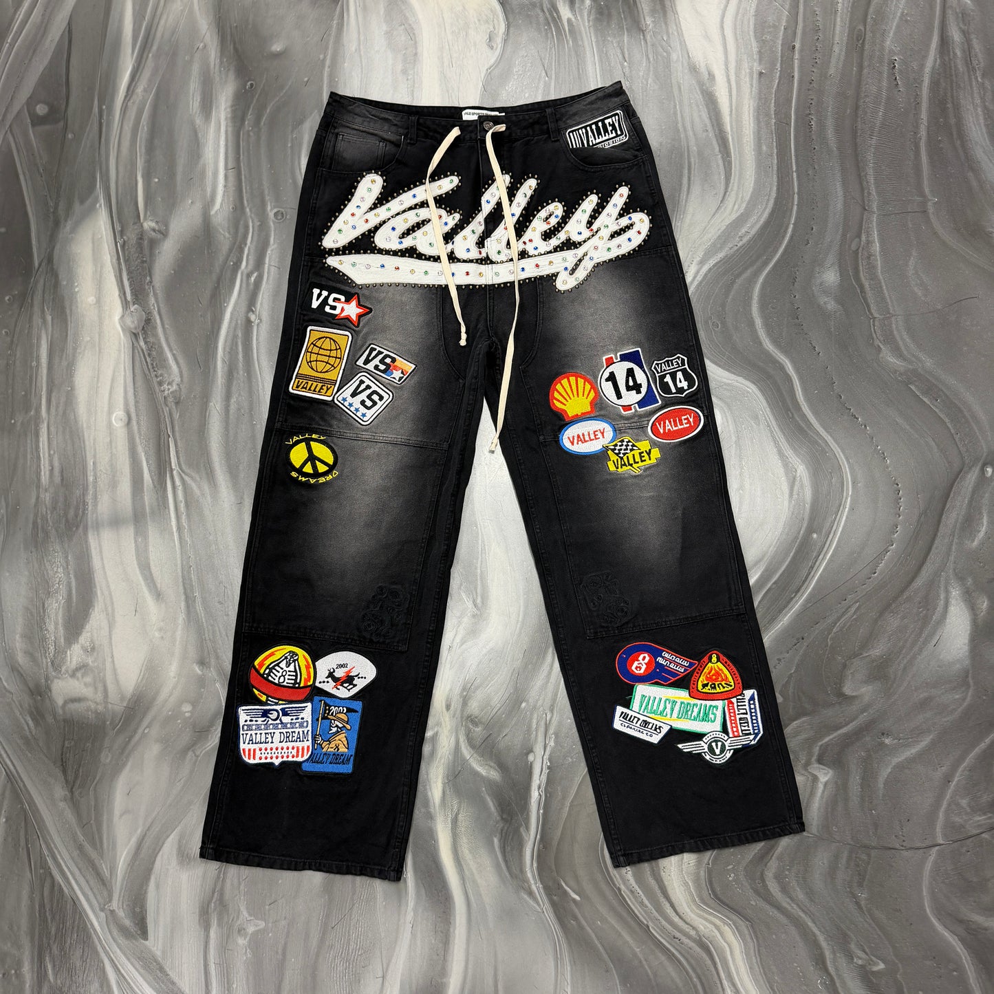 Vale Forever 1980s Painters Baggy Pants Black