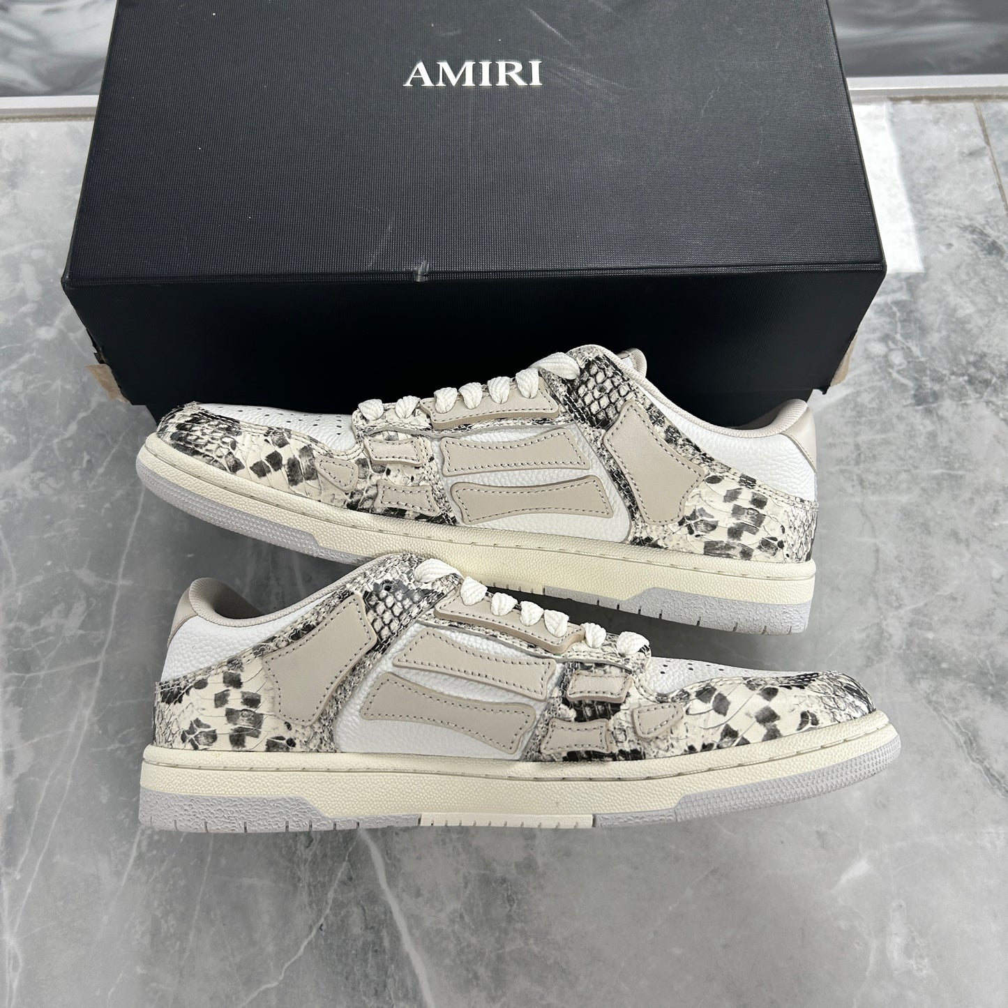AMIRI Skel Top Low Snake Alabaster (USED)