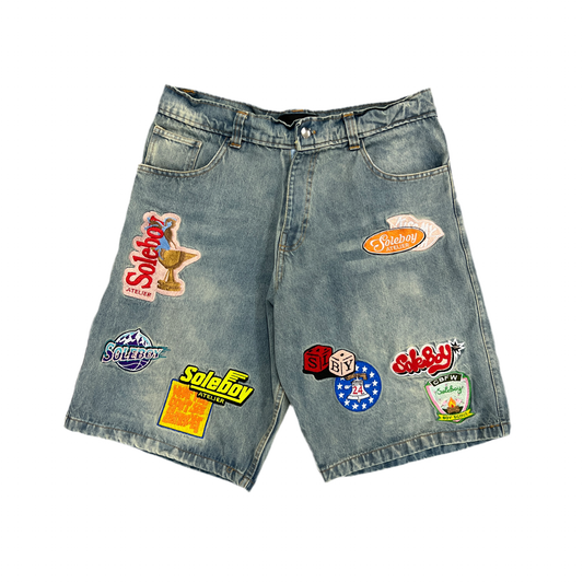 SoleBoy Patchwork Jean Shorts