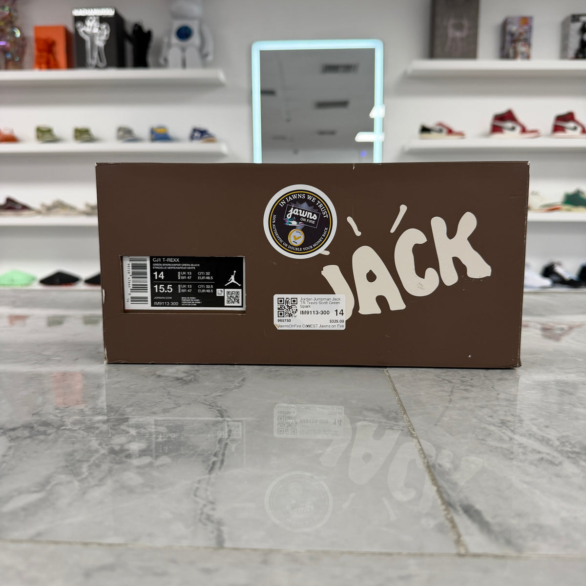 Jordan CJ1 T-Rexx Travis Scott Green Spark