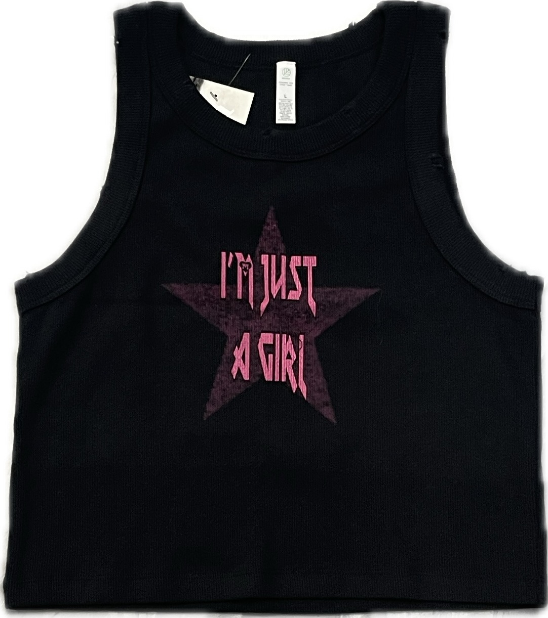 Moorse Collective I’m Just A Girl Tank Top Black