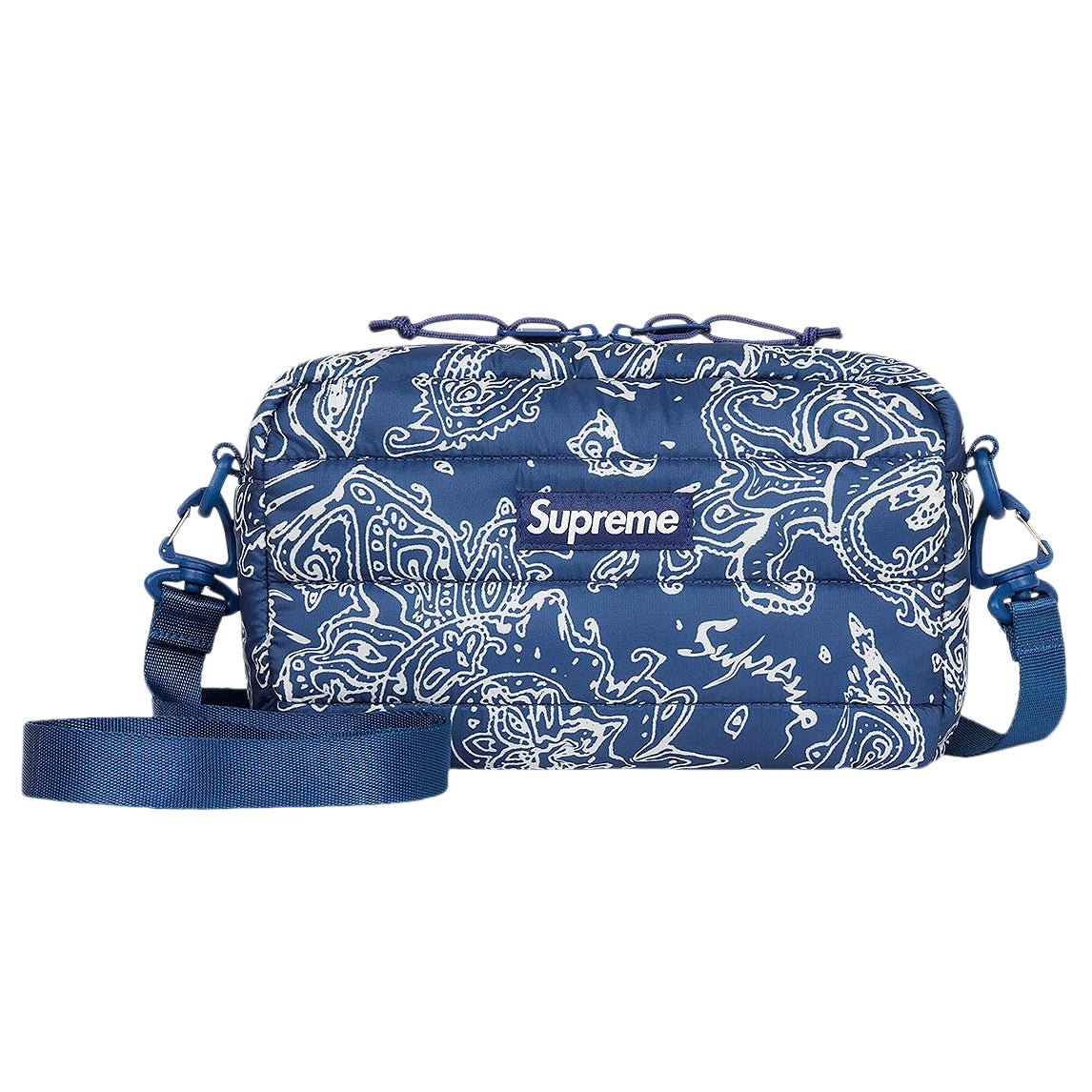 Supreme Puffer Side Bag Blue Paisley