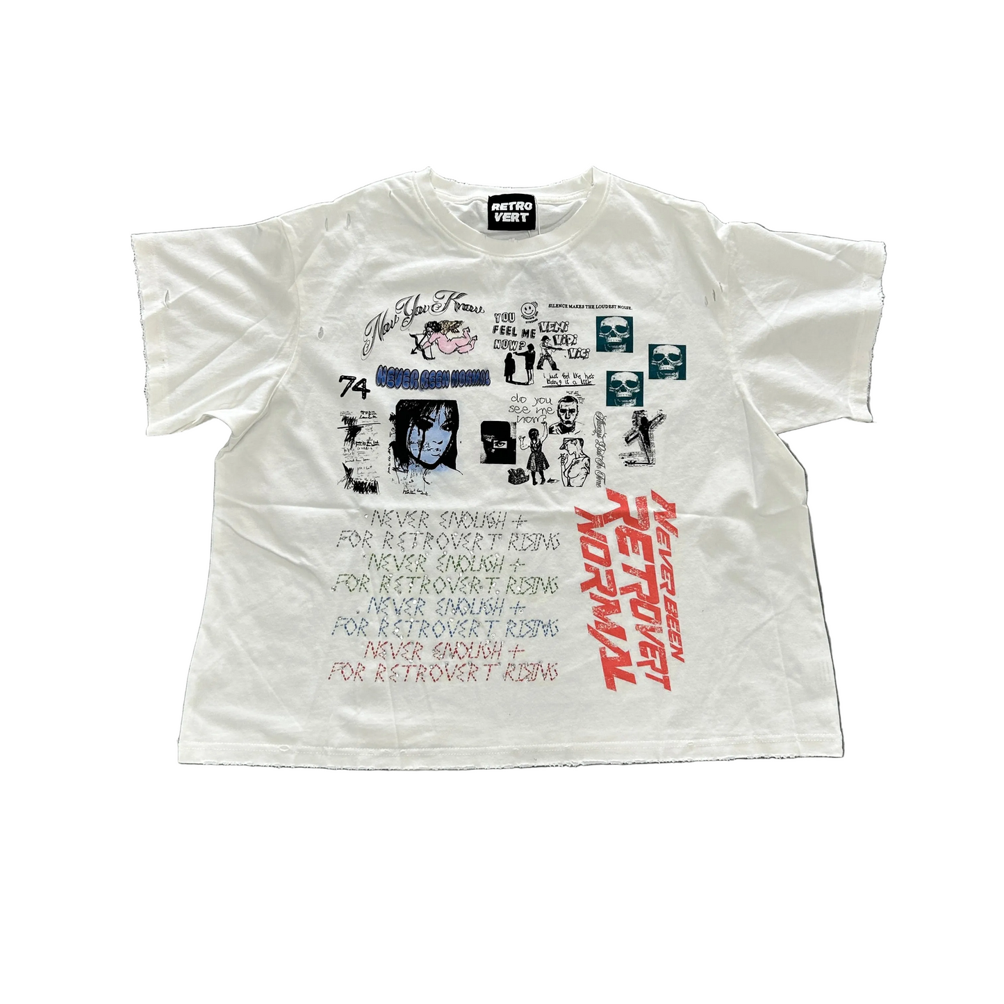 RETROVERT Rhinestone Never Enough T-Shirt