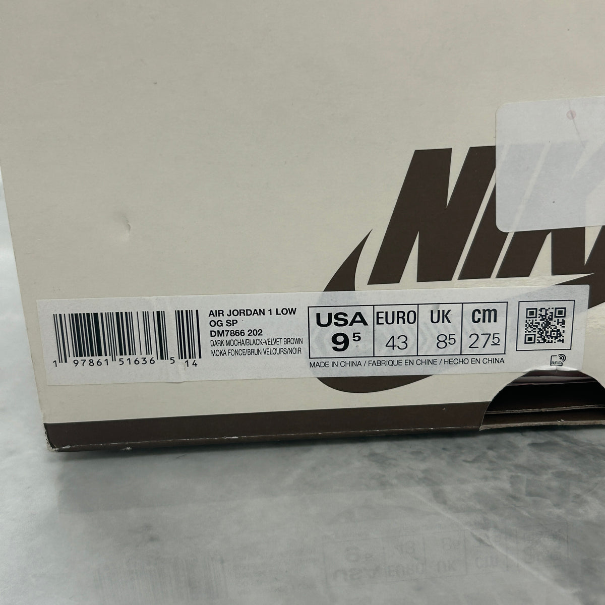 Jordan 1 Retro Low OG SP Travis Scott Velvet Brown (USED)
