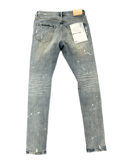 Purple Brand P001 Blue Ripped Splatter Jeans