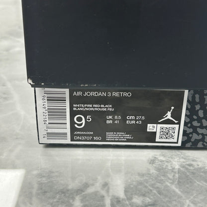 Jordan 3 Retro Fire Red (2022)(USED)