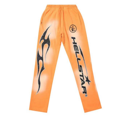 Hellstar Fire Flare Bottom Sweatpants Orange Dye