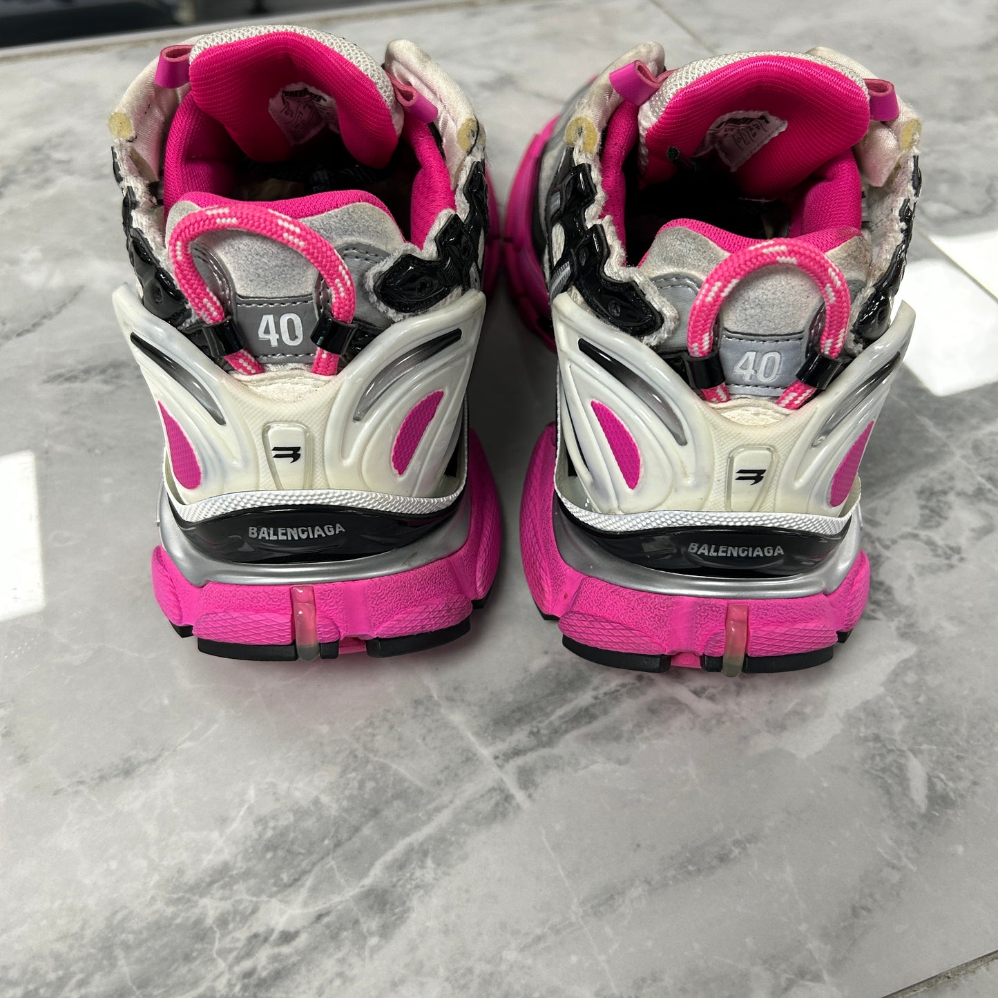 Balenciaga Runner White Black Pink (Used)(No Box)
