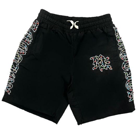 Mixed Emotions ME Nylon Rhinestone Shorts