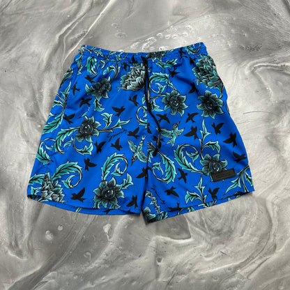 Givenchy Silk Printed Shorts Blue