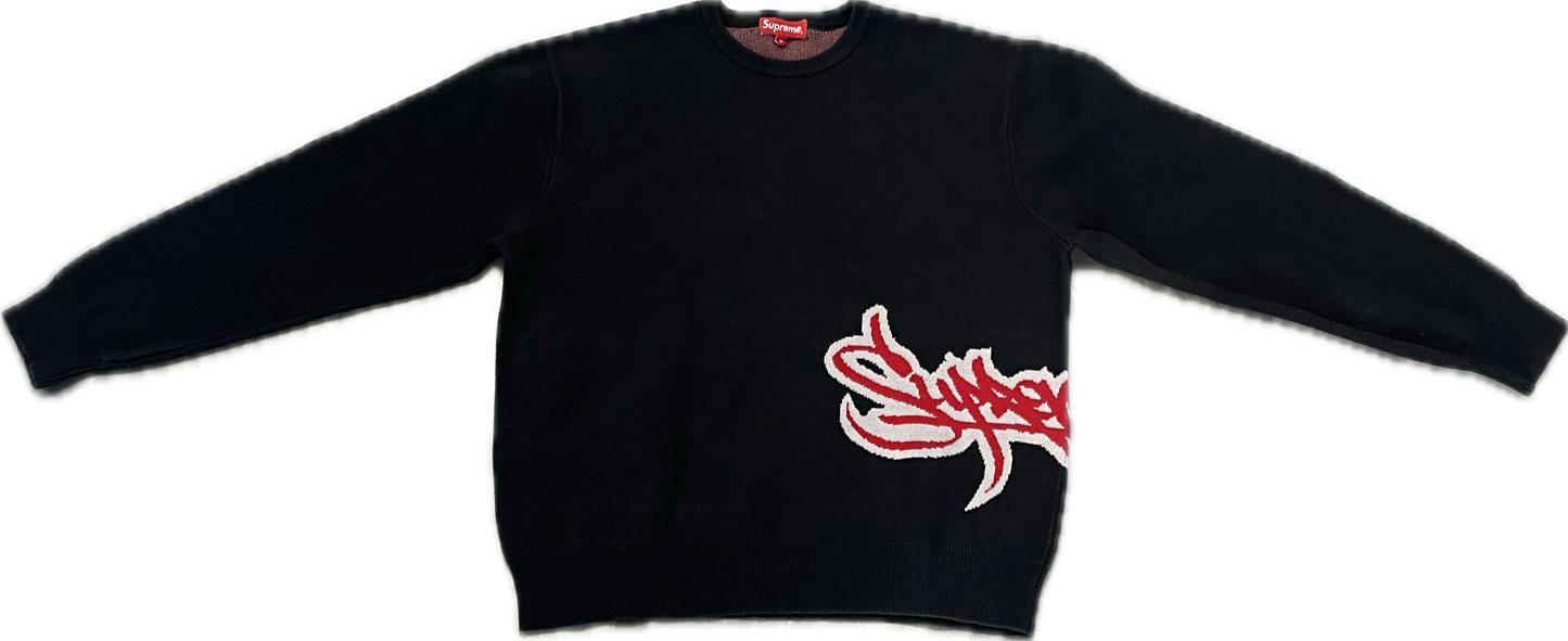 Supreme Tag Logo Sweater Black