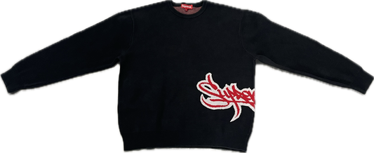 Supreme Tag Logo Sweater Black