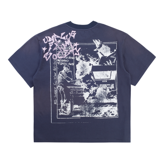 Boredom Kills French tee in vintage navy - view 2