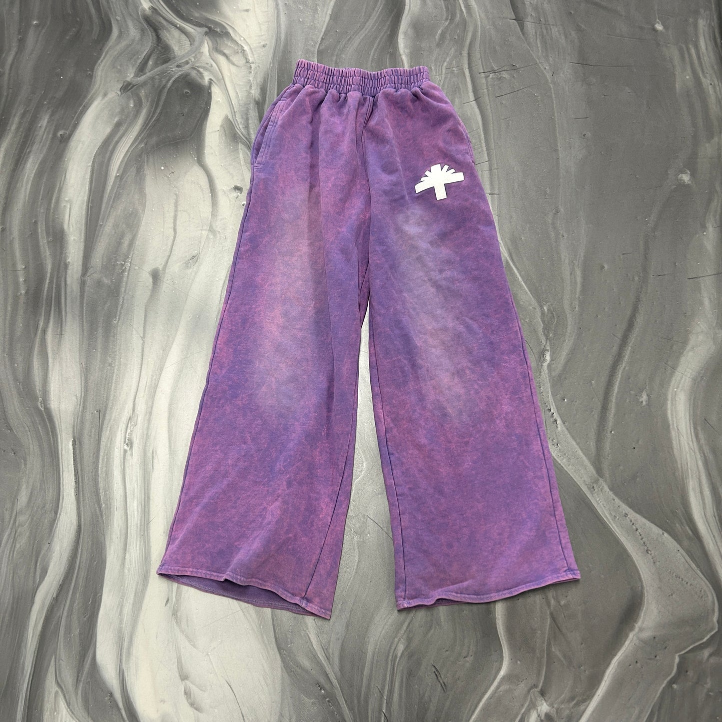VERTABRAE WIDE LEG SWEATPANTS WASHED PURPLE