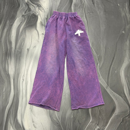 VERTABRAE WIDE LEG SWEATPANTS WASHED PURPLE