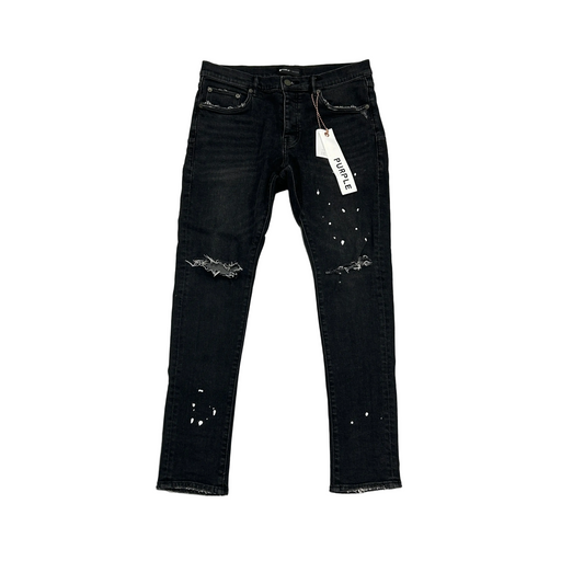 Purple Brand P001 Black Paint Splatter Jeans