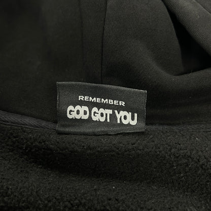 Righteous Risen King Cropped Zip Up Hoodie Black