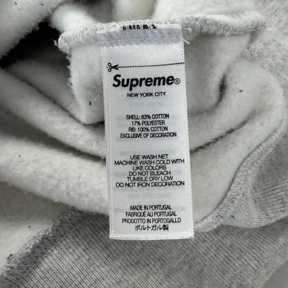 Supreme Cracked Raglan Zip Up Hooded Sweatshirt Ash Grey