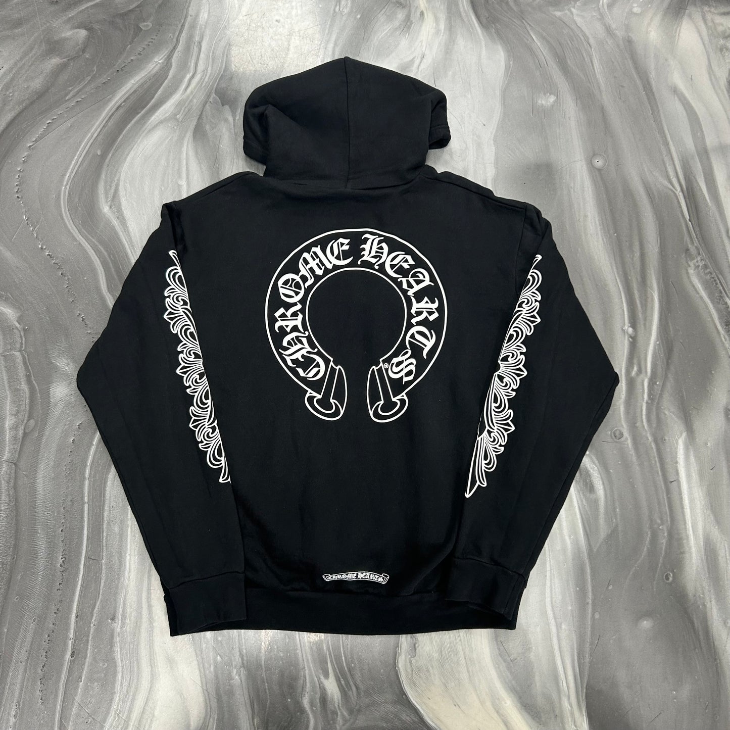 Chrome Hearts Floral Sleeve Horseshoe Hoodie