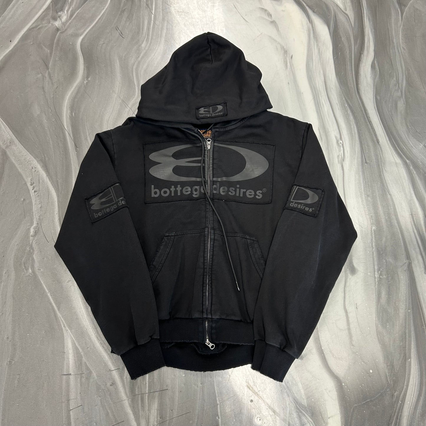 Bottega Desires Black Zip Up Hoodie