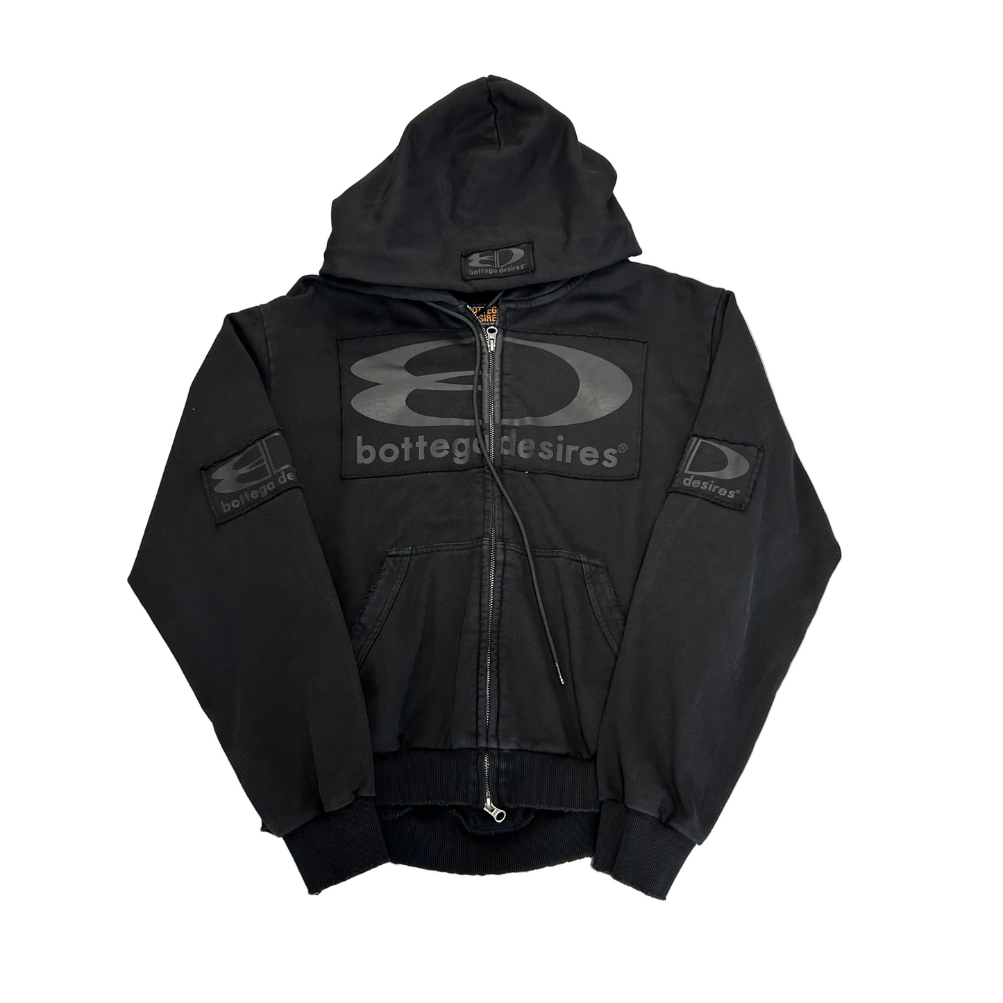 Bottega Desires Black Zip Up Hoodie