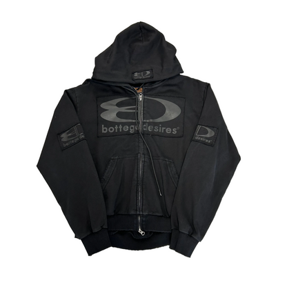 Bottega Desires Black Zip Up Hoodie