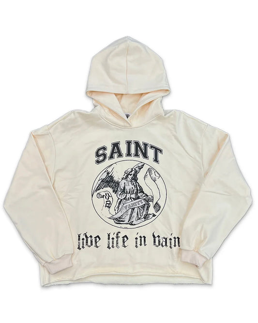 Saint Vanity Live Life In Vain hoodie cream