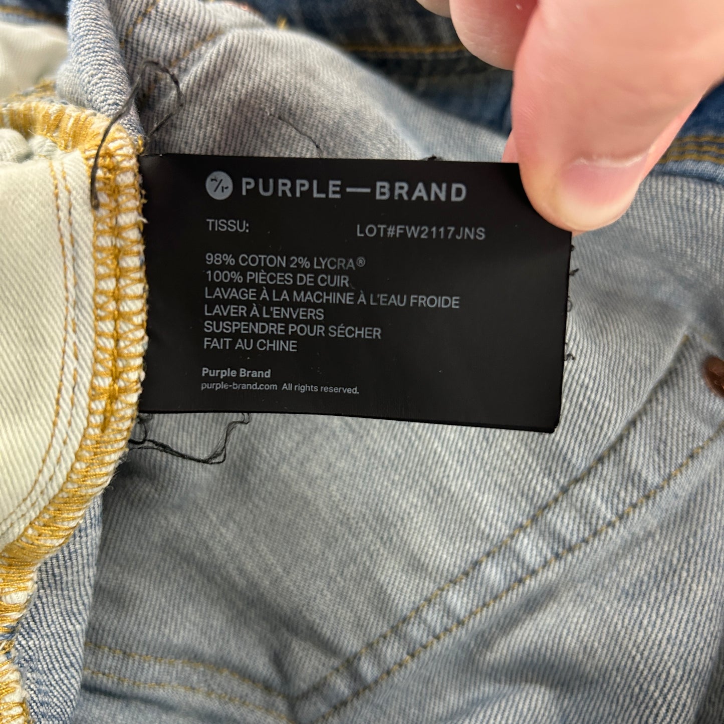Purple Brand P.001 Light Wash Distressed Denim Jeans