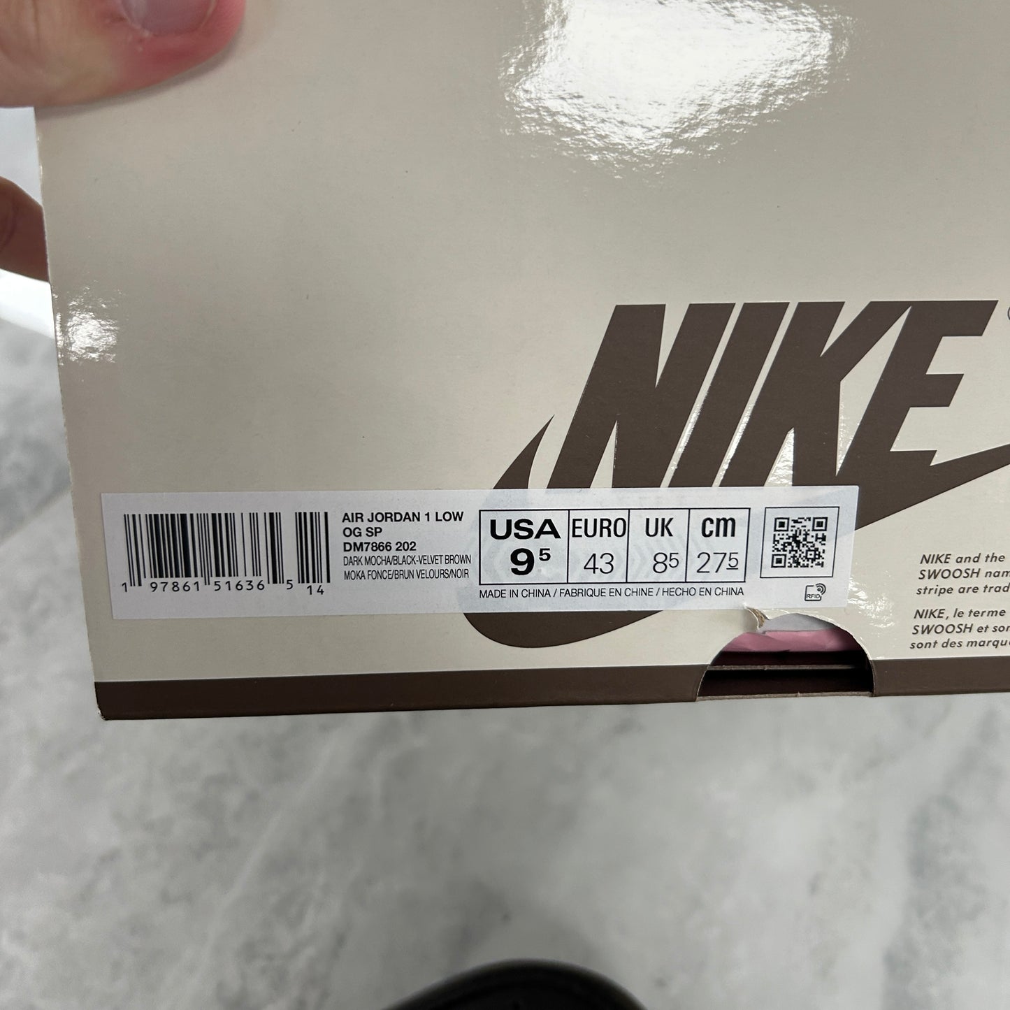 Jordan 1 Low Retro Travis Scott Brown Velvet (USED)