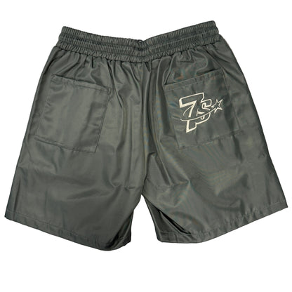 Triple Sevens Nylon Button Up Shorts Grey/Green - view 2