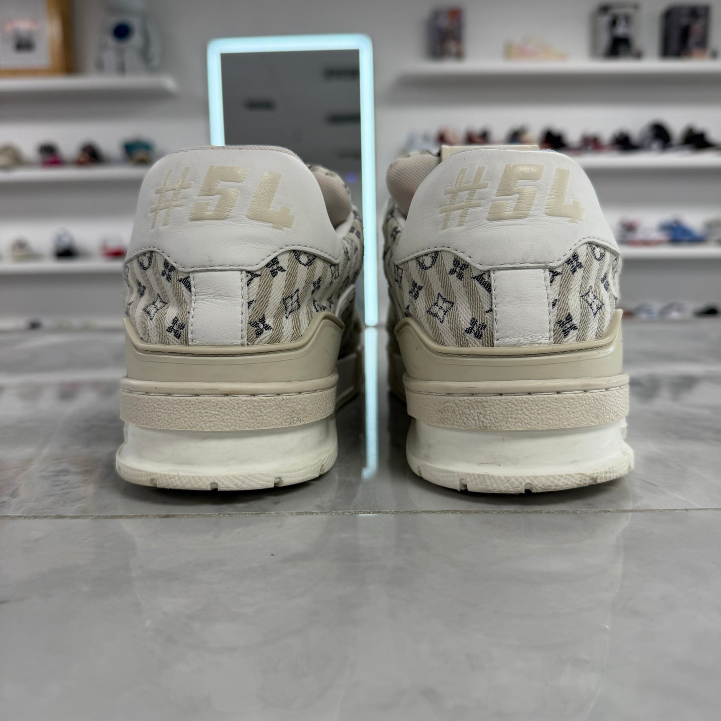 Louis Vuitton Mini Monogram Stripe Trainer Sneaker (Used)(No Box)