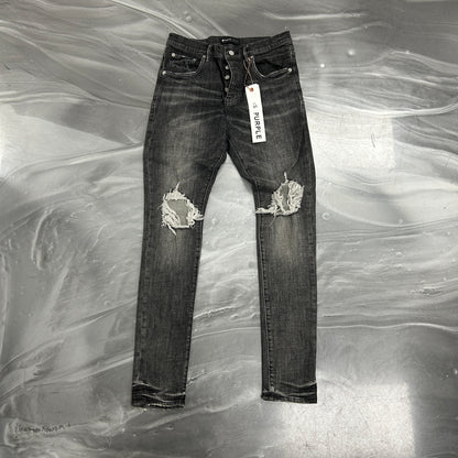 Purple Brand P002 Grey Wash Knee Rip
