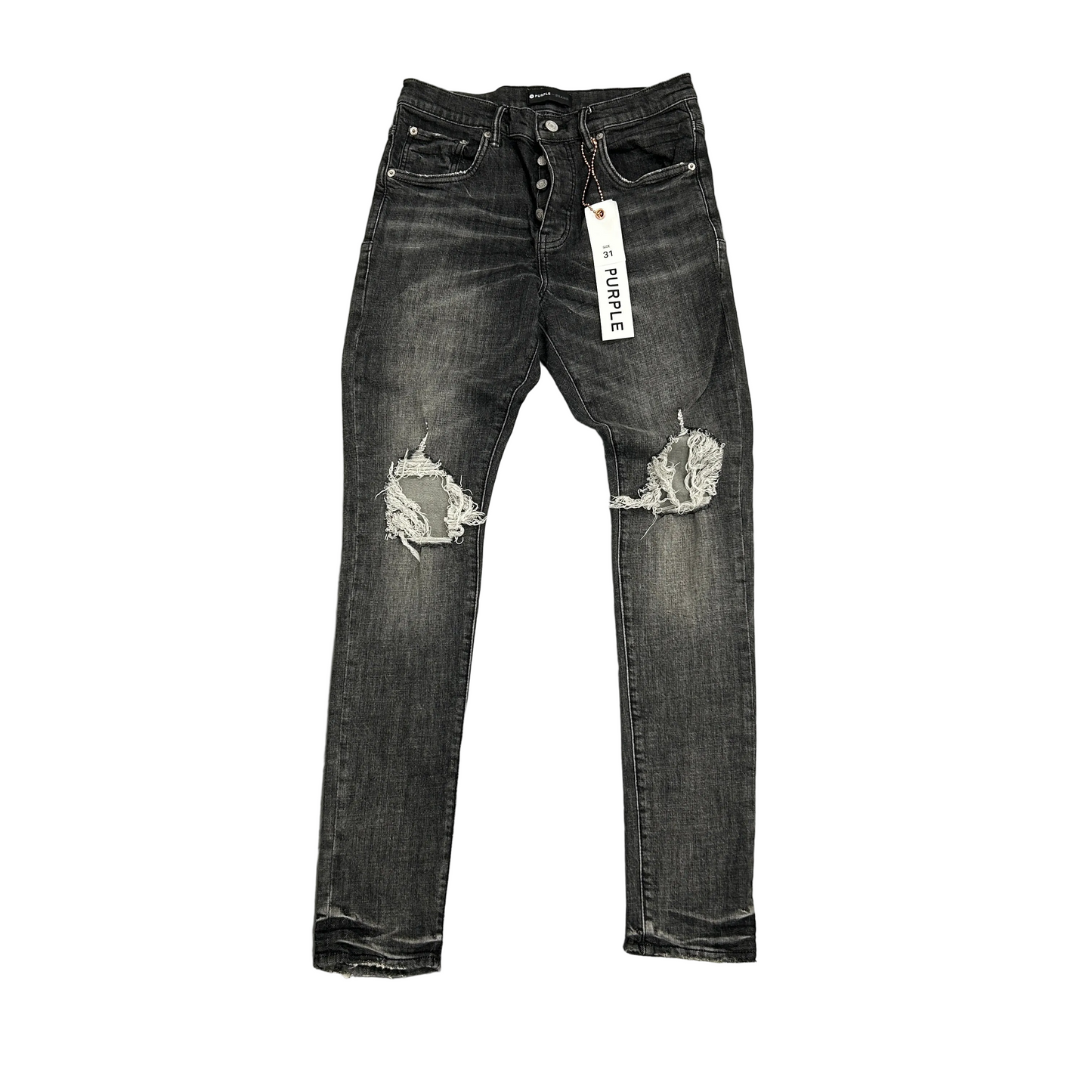 Purple Brand P002 Grey Wash Knee Rip
