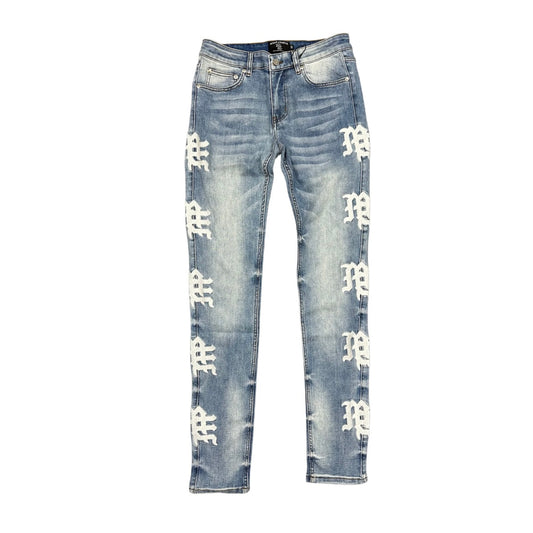Mixed Emotion Monogram Denim Blue Wash