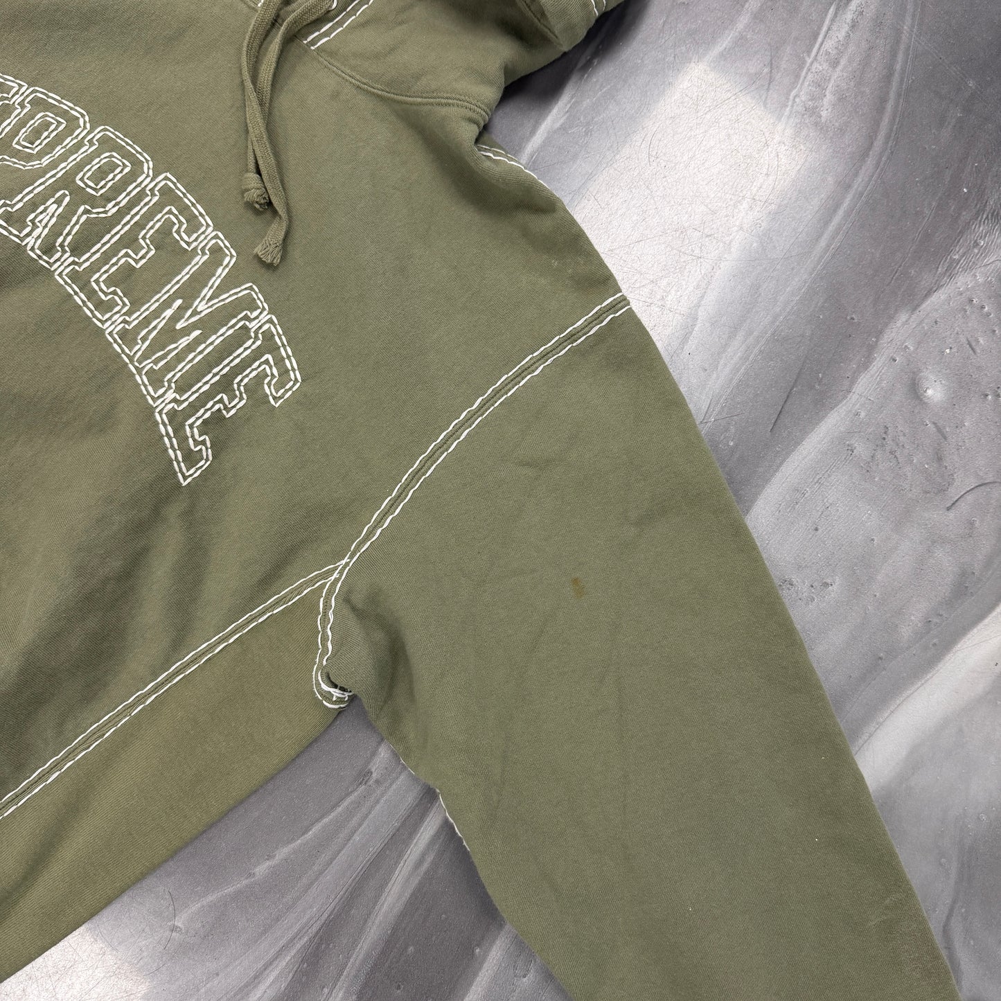 Supreme Big Stitch Hoodie Light Olive
