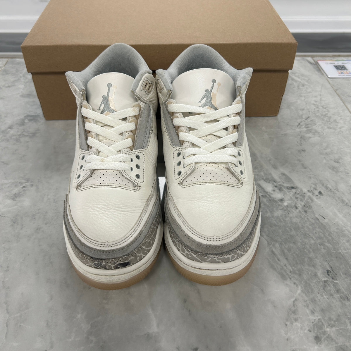 (SZ 9M)(USED NO BOX) Jordan 3 Retro Craft Ivory
