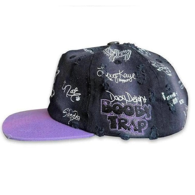 Triple Sevens x Booby Trap Logo Snapback Hat Black