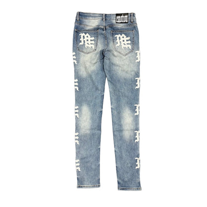 Mixed Emotion Monogram Denim Blue Wash