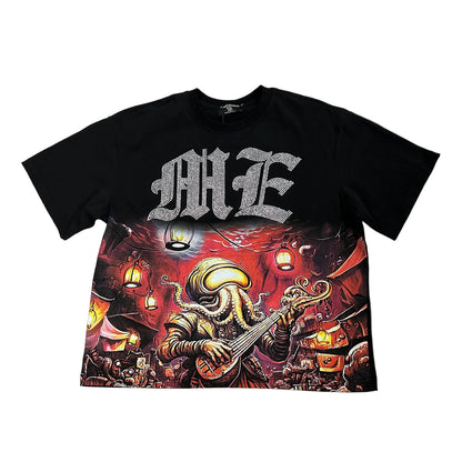 Mixed Emotion Octopus Rhinestone Tee Black