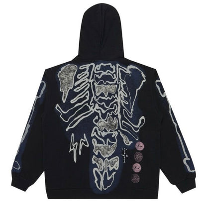 Travis Scott x Fragment Skeleton Graffiti Full Zip Hoodie
