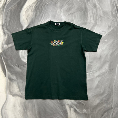 Kith Floral Script Tee Green
