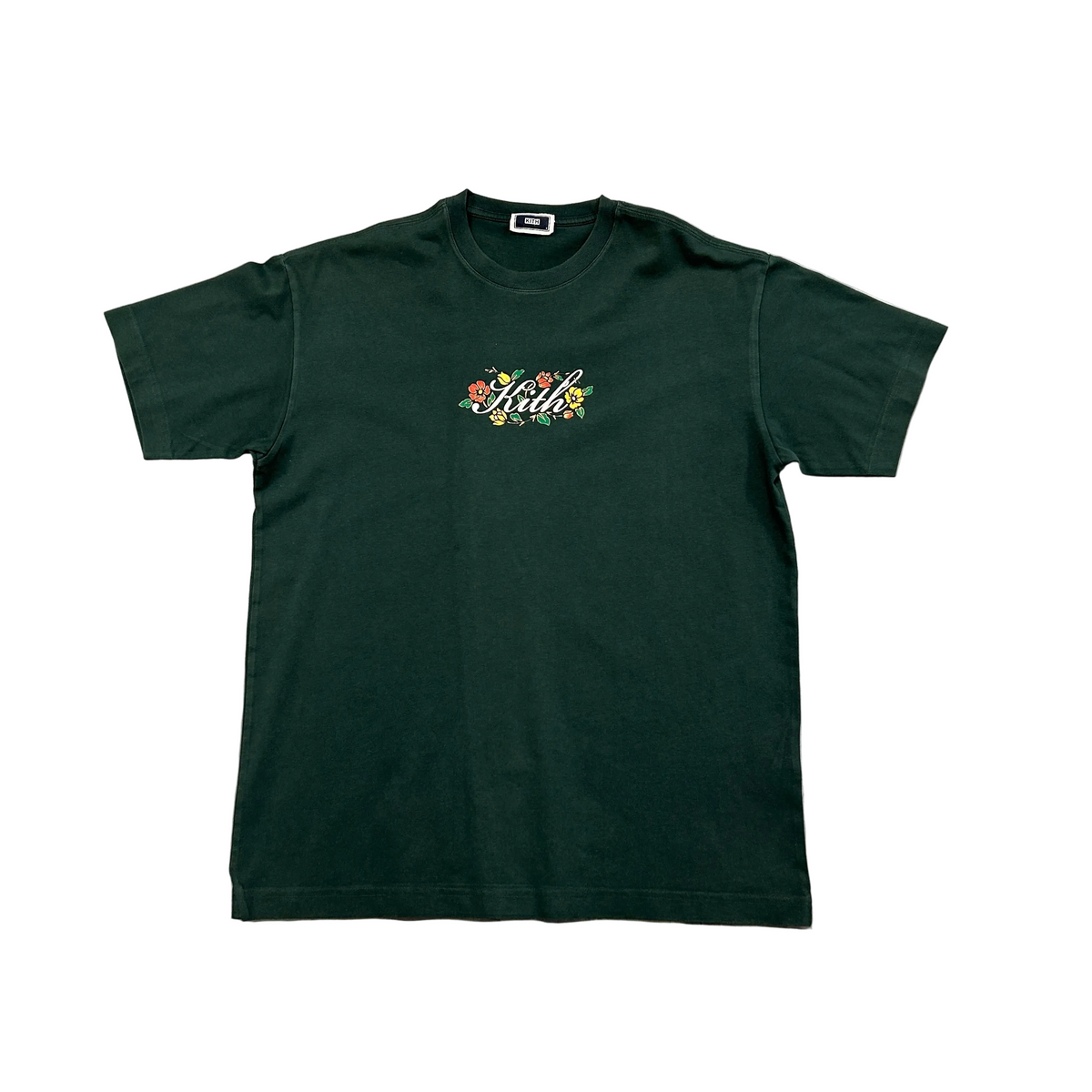 Kith Floral Script Tee Green