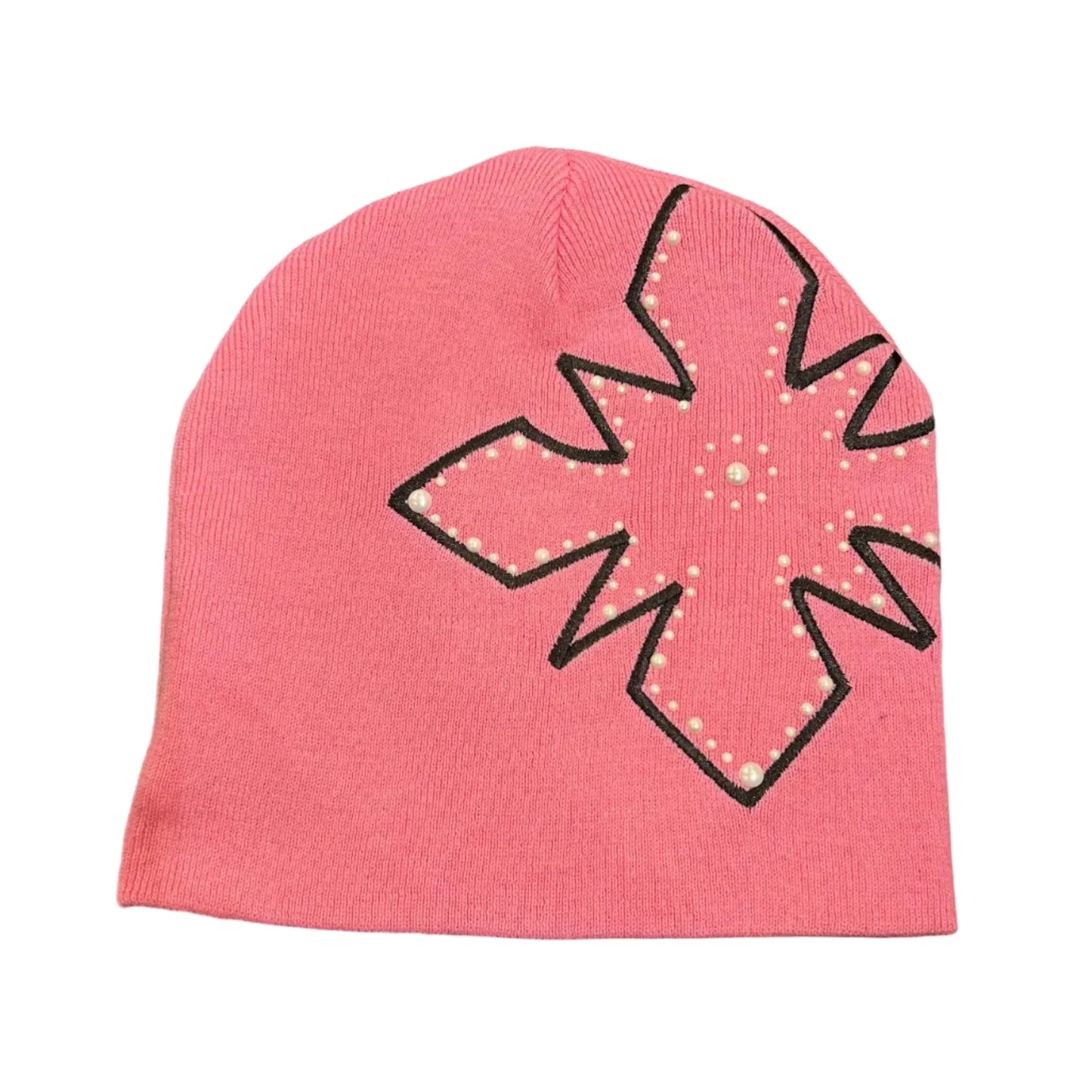 WE ARE RIGHTEOUS Pearl Logo Beanie Pink