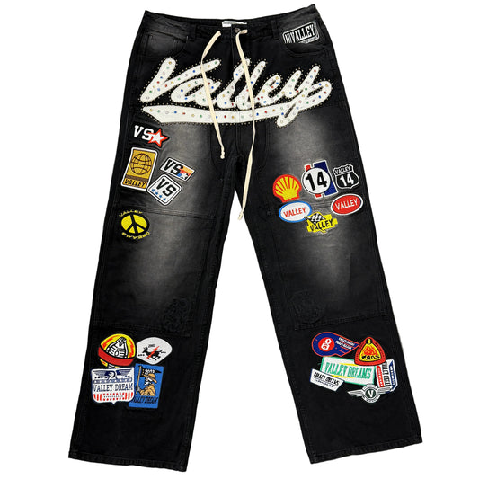 Vale Forever 1980s Painters Baggy Pants Black