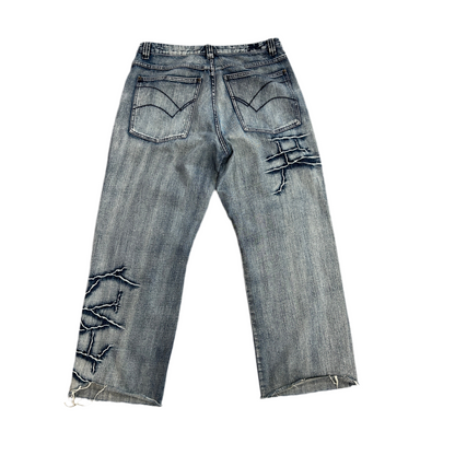 Vintage Lightning Washed Denim Jeans